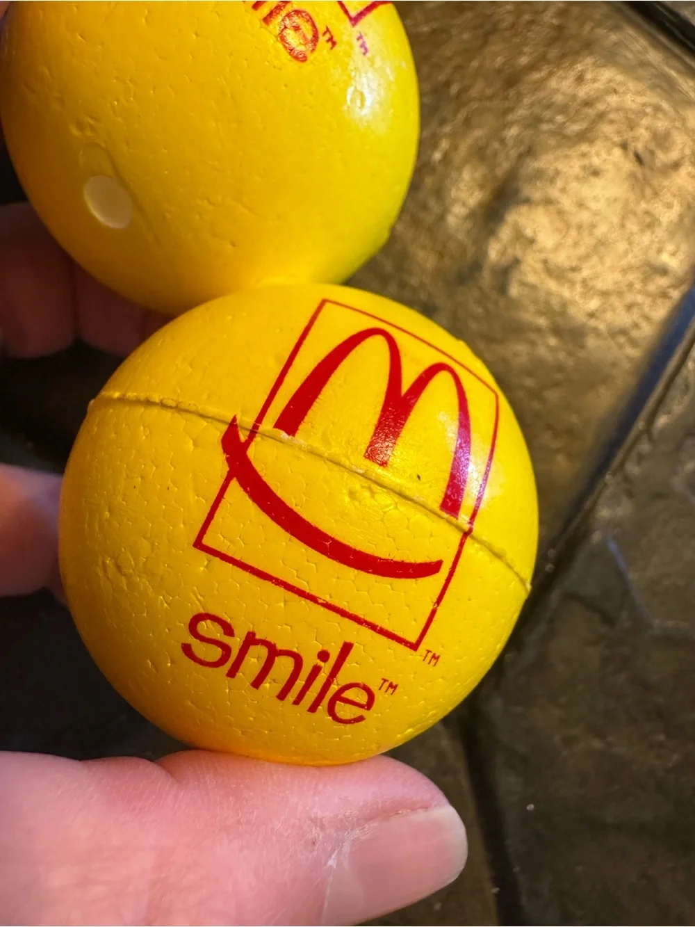 2 New VTG McDonald's Antenna Balls Smile Logo